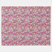 Stomme witte roze paisleypatronen fleece deken (Voorkant (Horizontaal))