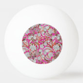 Stomme witte roze paisleypatronen pingpongbal (Achterkant)