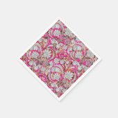 Stomme witte roze paisleypatronen servet (Hoek)