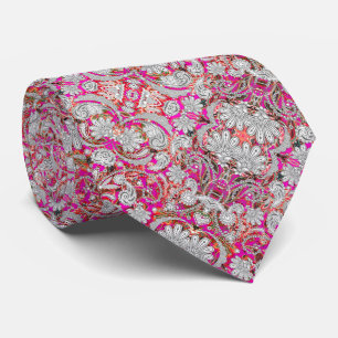 Stomme witte roze paisleypatronen stropdas