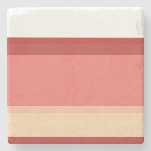 Stomme witte roze strepen werpen kussen stenen onderzetter (Voorkant)