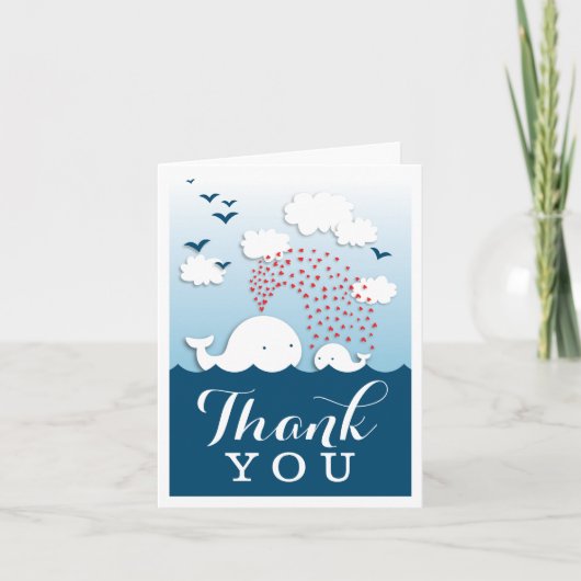 Stomme witte walvissen Stijlvol Dank je Kaart (Voorkant)