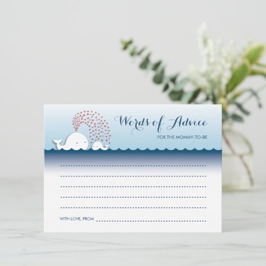 Stomme witte walvissen Stijlvolle woorden van advi Advieskaart (Staand voorkant)