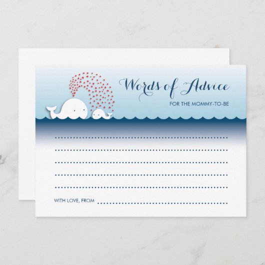 Stomme witte walvissen Stijlvolle woorden van advi Advieskaart (Voorkant / Achterkant)