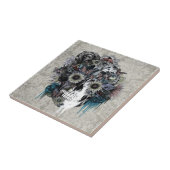 Stomme, zonnebloemoschedel tegeltje (Zijkant)