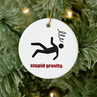 Stomme zwaartekracht - Funny Stuntman Dareduivel Keramisch Ornament