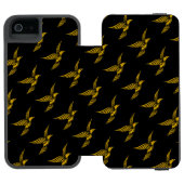 Stomme zwarte  goudmakerpatronen incipio iPhone portemonnee hoesje (Agenda Open)