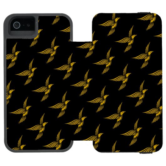 Stomme zwarte  goudmakerpatronen incipio iPhone portemonnee hoesje (Agenda Open)