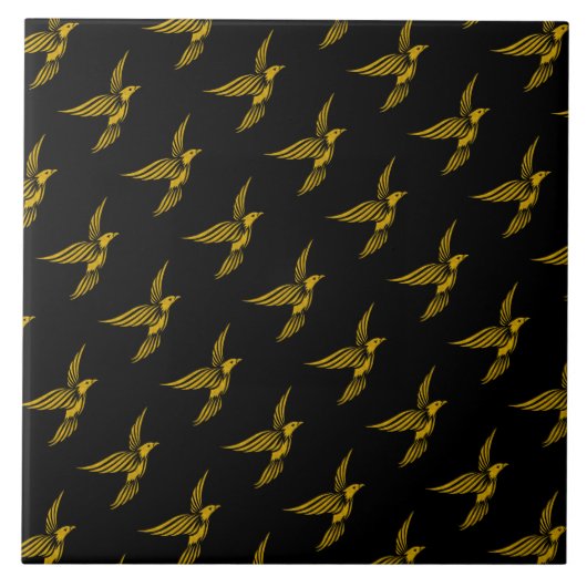 Stomme zwarte  goudmakerpatronen tegeltje (Voorkant)