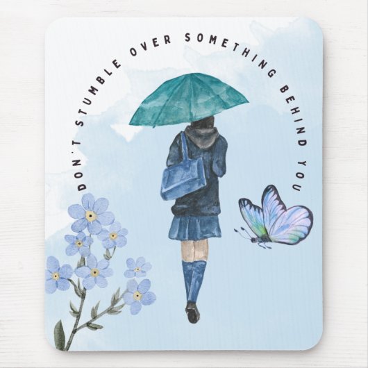 Stommel niet over iets achter je aan muismat (Voorkant)