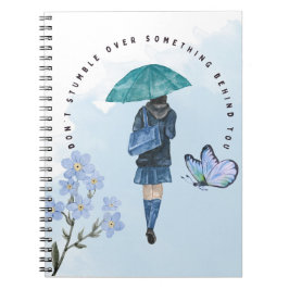 Stommel niet over iets achter je aan notitieboek