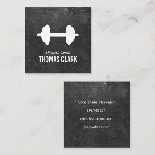 stommelinge | Personal Trainer (leisteen) Vierkante Visitekaartje (Voorkant / Achterkant)