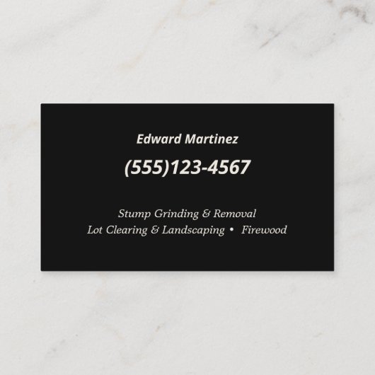 Stommelvormig | Boomservice en -verwijdering Visitekaartje (Achterkant)