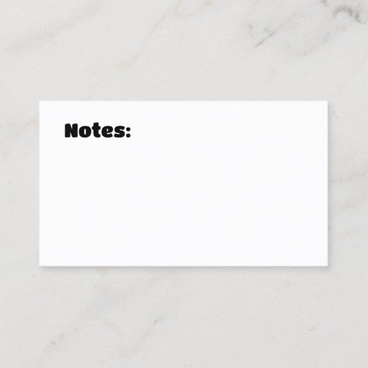 Stommelvormig Visitekaartje (Achterkant)