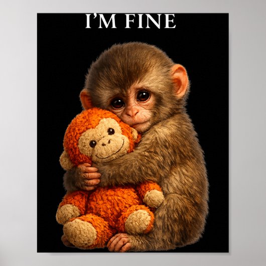 Stomp aap cute baby grappig dier  poster (Voorkant)