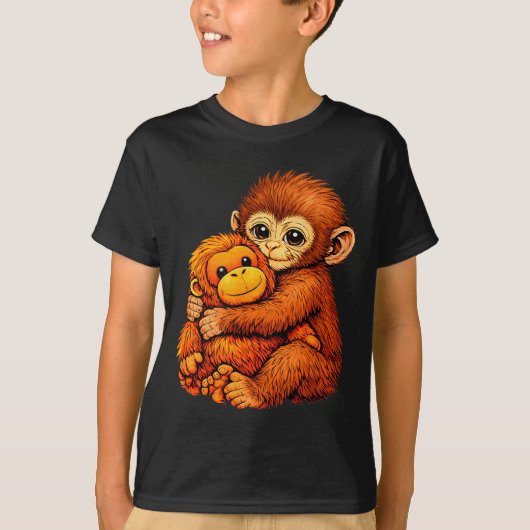 Stomp aap cute baby grappig dier t-shirt (Voorkant)