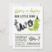 Stomp and Chomp Dinosaur Invitation Dino Invite Kaart (Voorkant)