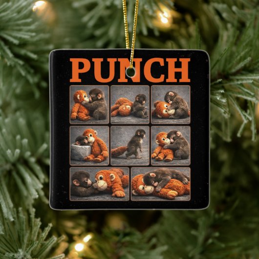 Stomp Baby Aapje Keramisch Ornament (Boom)