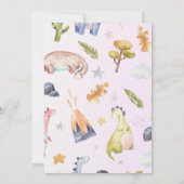 STOMP CHOMP and CHEW Dinosaur Birthday Invitation Kaart (Achterkant)