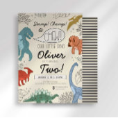 STOMP CHOMP and CHEW Dinosaur Birthday Invitation Kaart