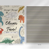 STOMP CHOMP and CHEW Dinosaur Birthday Invitation Kaart