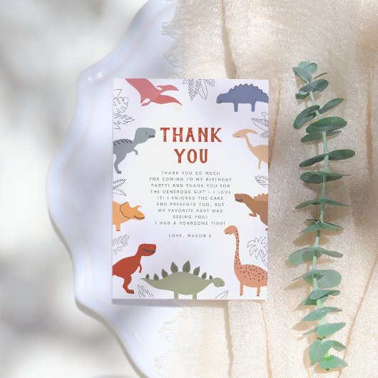 Stomp, Chomp, brullen! Dinosaurussen Foto Verjaard Bedankkaart