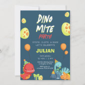 Stomp Chomp Dinomite Party Dinosaurus Verjaardag Kaart (Voorkant)