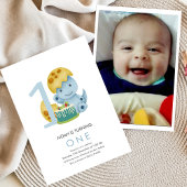 Stomp chomp Dinosaur OLIVER 1e verjaardag Kaart