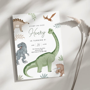 Stomp, Chomp en Brul! Dinosauriërs verjaardag Kaart