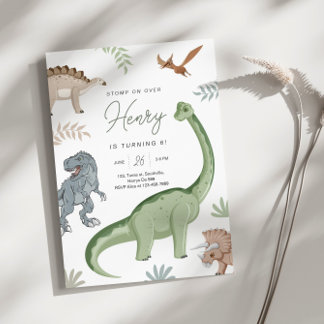 Stomp, Chomp en Brul! Dinosauriërs verjaardag Kaart