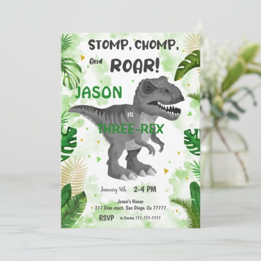 STOMP CHOMP EN BRULLEN! De dinosaurus Kaart (Staand voorkant)