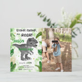 STOMP CHOMP EN BRULLEN! De dinosaurusfoto Kaart (Staand voorkant)
