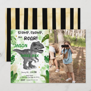 STOMP CHOMP EN BRULLEN! De dinosaurusfoto Kaart