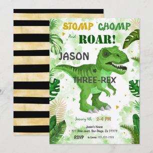STOMP CHOMP EN BRULLEN! Zijn Dinosaurus Verjaardag Kaart