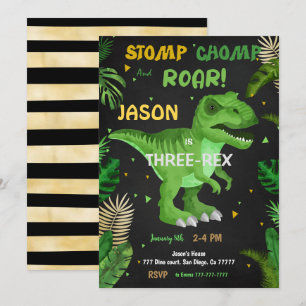 STOMP CHOMP EN BRULLEN! Zijn Dinosaurus Verjaardag Kaart