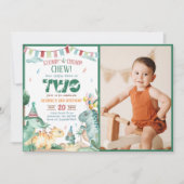 STOMP CHOMP EN KAUW Dinosaurus 2e Verjaardag Foto Kaart (Voorkant)