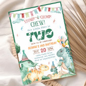 STOMP CHOMP EN KAUW Dinosaurus 2e verjaardag Kaart