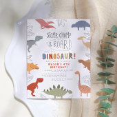Stomp, Chomp en Roar! Dinosaur Boy Birthday Party Briefkaart