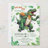 Stomp, Chomp en Roar. Dinosaurs Birthday Party Kaart (Voorkant)