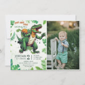 Stomp, Chomp en Roar! Dinosaurussen Verjaardag Fot Kaart (Voorkant)