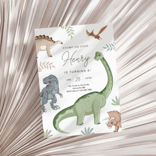 Stomp, Chomp en Roar! Dinosaurussen Verjaardag Kaart