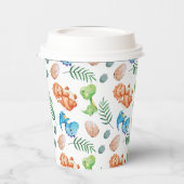 Stomp, Chomp en twee Waterverf Dinosaurus Verjaard Papieren Bekers (Links)