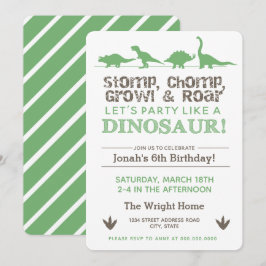 Stomp, Chomp Growl & Roar, Dinosaurus Verjaardagsf Kaart