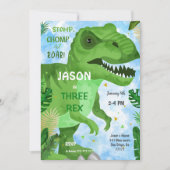 STOMP CHOMP haar dinosaurus verjaardagsfeestje Kaart (Voorkant)