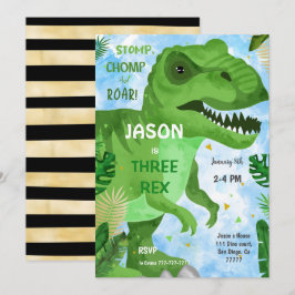 STOMP CHOMP haar dinosaurus verjaardagsfeestje Kaart