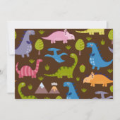 Stomp, Chomp & Rawer Fun Dinosaur Kids Verjaardag Kaart (Achterkant)