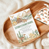 Stomp Chomp Rawr Boy Dinosaur 1st Birthday Party Kaart