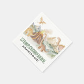 Stomp Chomp Rawr Boy Dinosaur 1st Birthday Party Servet (Hoek)