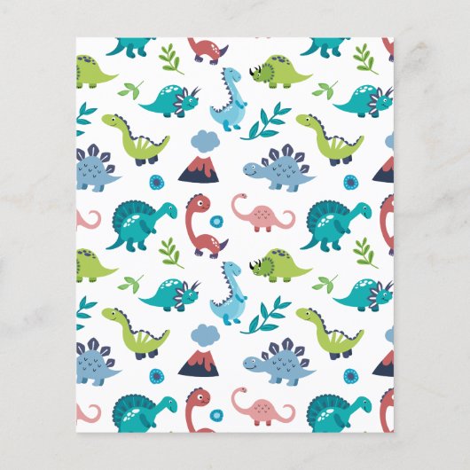 Stomp Chomp Rawr Dinosaur Birthday Party Invite Flyer (Achterkant)