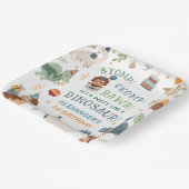 Stomp Chomp Rawr Dinosaur Boy 1st Birthday Papieren Bordje (Gebogen)